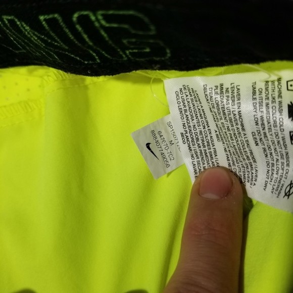 Nike Men's Athletic Shorts - Neon Yellow - Picture 7 of 7